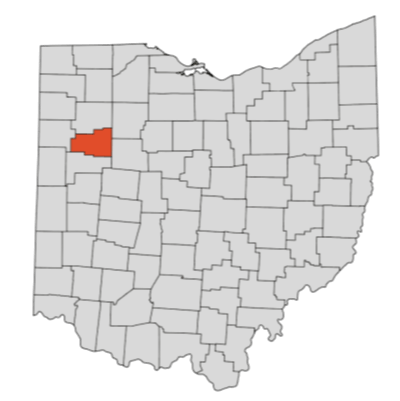 Map Showing Ohio Counties