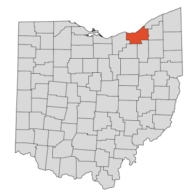 Map Showing Ohio Counties