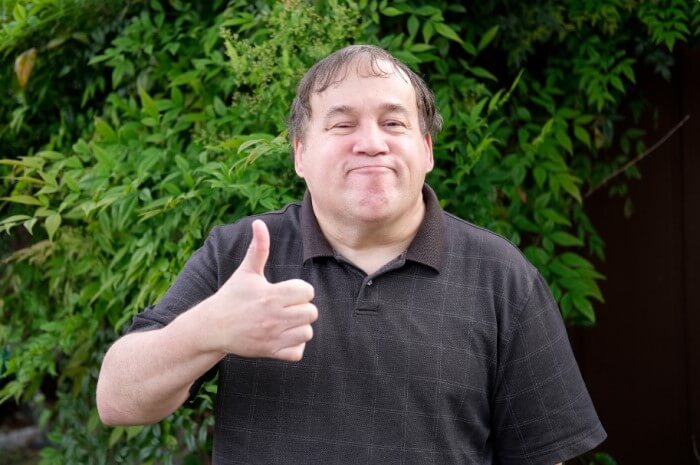 Man giving a thumbs up